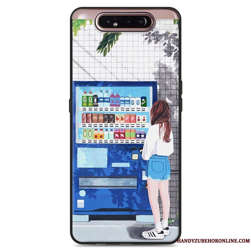 Etui Samsung Galaxy A80 Silikone Vind Frisk, Cover Samsung Galaxy A80 Hængende Ornamenter Grøn