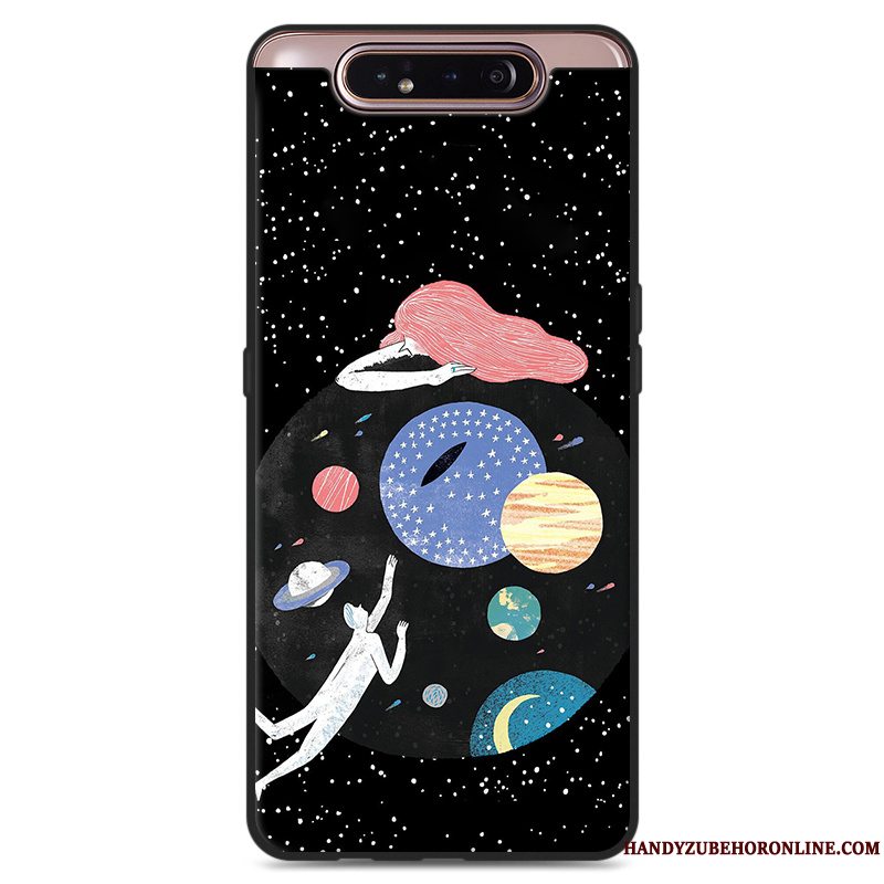 Etui Samsung Galaxy A80 Silikone Vind Frisk, Cover Samsung Galaxy A80 Hængende Ornamenter Grøn