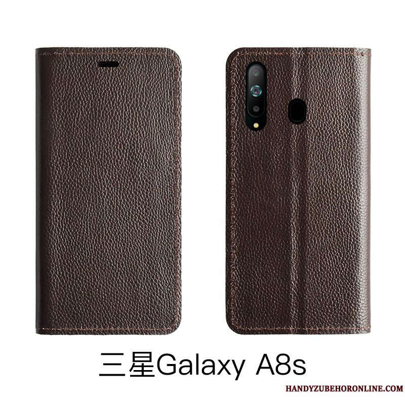 Etui Samsung Galaxy A8s Tasker Anti-fald Telefon, Cover Samsung Galaxy A8s Beskyttelse Rød Cow