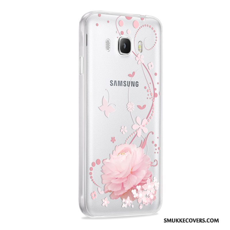 Etui Samsung Galaxy J7 2016 Blød Anti-fald Lyserød, Cover Samsung Galaxy J7 2016 Beskyttelse Telefongrå