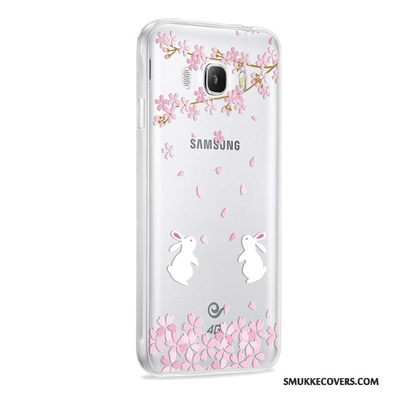 Etui Samsung Galaxy J7 2016 Blød Anti-fald Lyserød, Cover Samsung Galaxy J7 2016 Beskyttelse Telefongrå