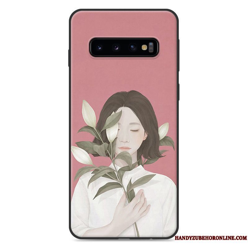 Etui Samsung Galaxy S10+ Tasker Hængende Ornamenter Kunst, Cover Samsung Galaxy S10+ Silikone Lille Sektion Blå