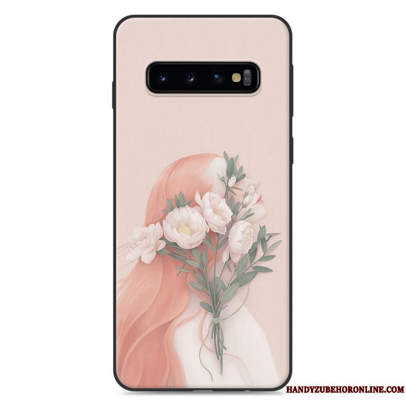 Etui Samsung Galaxy S10+ Tasker Hængende Ornamenter Kunst, Cover Samsung Galaxy S10+ Silikone Lille Sektion Blå