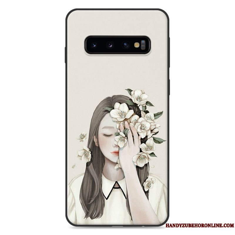 Etui Samsung Galaxy S10+ Tasker Hængende Ornamenter Kunst, Cover Samsung Galaxy S10+ Silikone Lille Sektion Blå