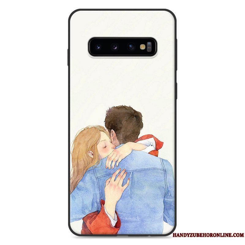 Etui Samsung Galaxy S10+ Tasker Hængende Ornamenter Kunst, Cover Samsung Galaxy S10+ Silikone Lille Sektion Blå