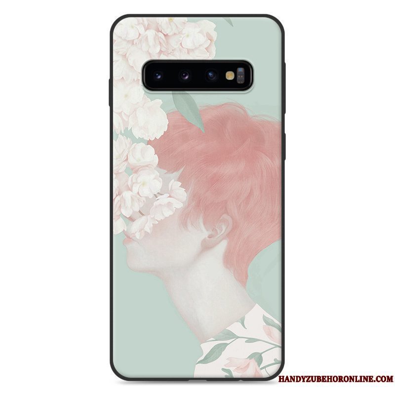 Etui Samsung Galaxy S10+ Tasker Hængende Ornamenter Kunst, Cover Samsung Galaxy S10+ Silikone Lille Sektion Blå