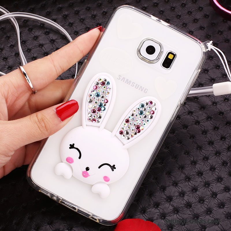 Etui Samsung Galaxy S6 Edge + Strass Grøn Telefon, Cover Samsung Galaxy S6 Edge + Cartoon