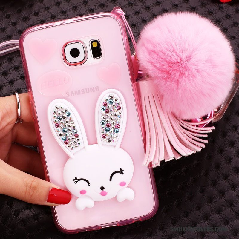 Etui Samsung Galaxy S6 Edge + Strass Grøn Telefon, Cover Samsung Galaxy S6 Edge + Cartoon