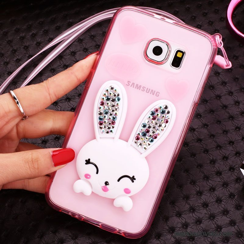 Etui Samsung Galaxy S6 Edge + Strass Grøn Telefon, Cover Samsung Galaxy S6 Edge + Cartoon