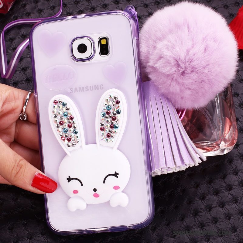 Etui Samsung Galaxy S6 Edge + Strass Grøn Telefon, Cover Samsung Galaxy S6 Edge + Cartoon