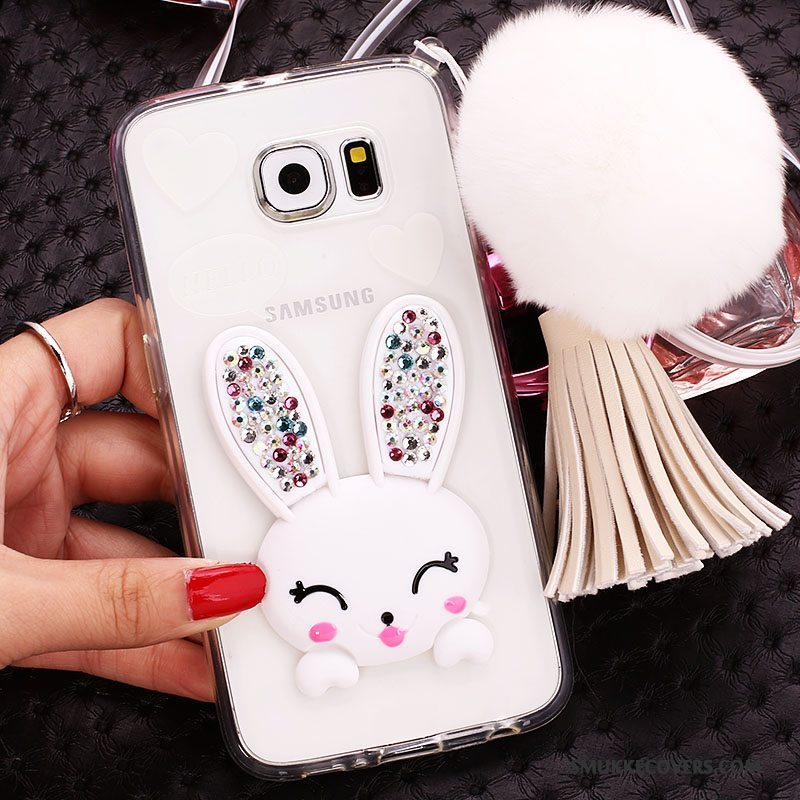 Etui Samsung Galaxy S6 Edge + Strass Grøn Telefon, Cover Samsung Galaxy S6 Edge + Cartoon