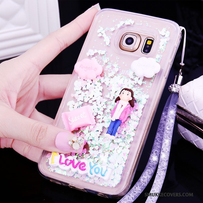 Etui Samsung Galaxy S7 Edge Silikone Anti-fald Lilla, Cover Samsung Galaxy S7 Edge Cartoon Telefonquicksand