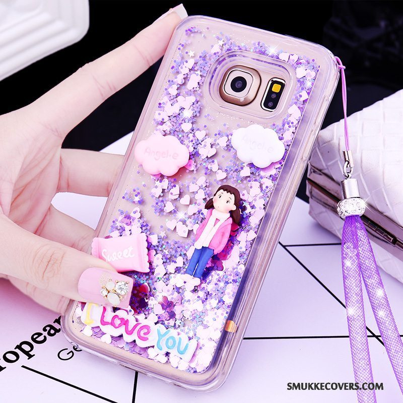 Etui Samsung Galaxy S7 Edge Silikone Anti-fald Lilla, Cover Samsung Galaxy S7 Edge Cartoon Telefonquicksand