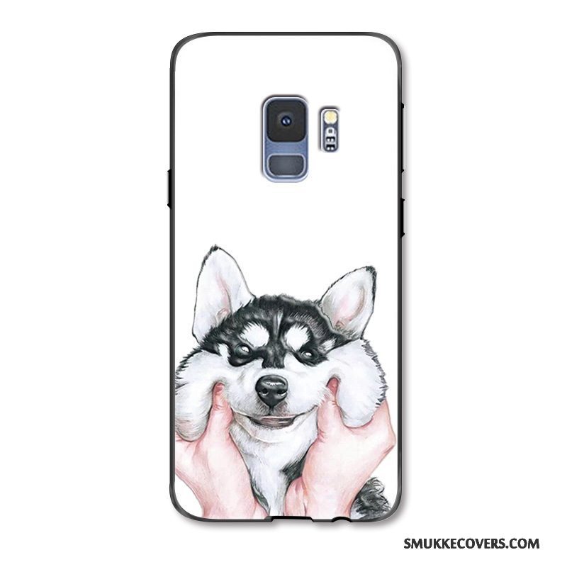 Etui Samsung Galaxy S9 Tasker Telefonnubuck, Cover Samsung Galaxy S9 Cartoon Hvid Anti-fald