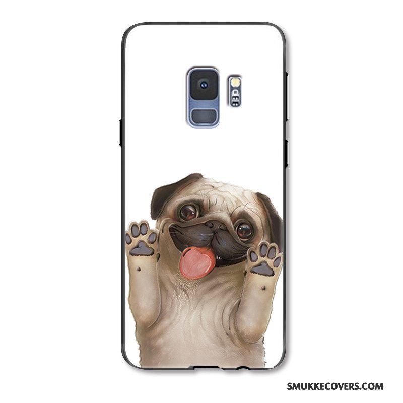 Etui Samsung Galaxy S9 Tasker Telefonnubuck, Cover Samsung Galaxy S9 Cartoon Hvid Anti-fald