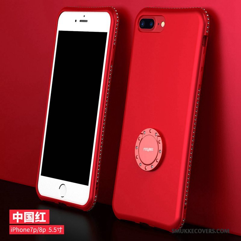 Etui iPhone 8 Plus Blød Telefonanti-fald, Cover iPhone 8 Plus Support Rød Ny