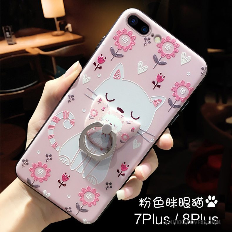 Etui iPhone 8 Plus Silikone Blå Ny, Cover iPhone 8 Plus Cartoon Telefonanti-fald