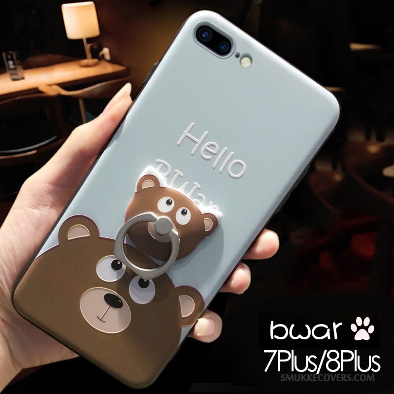 Etui iPhone 8 Plus Silikone Blå Ny, Cover iPhone 8 Plus Cartoon Telefonanti-fald