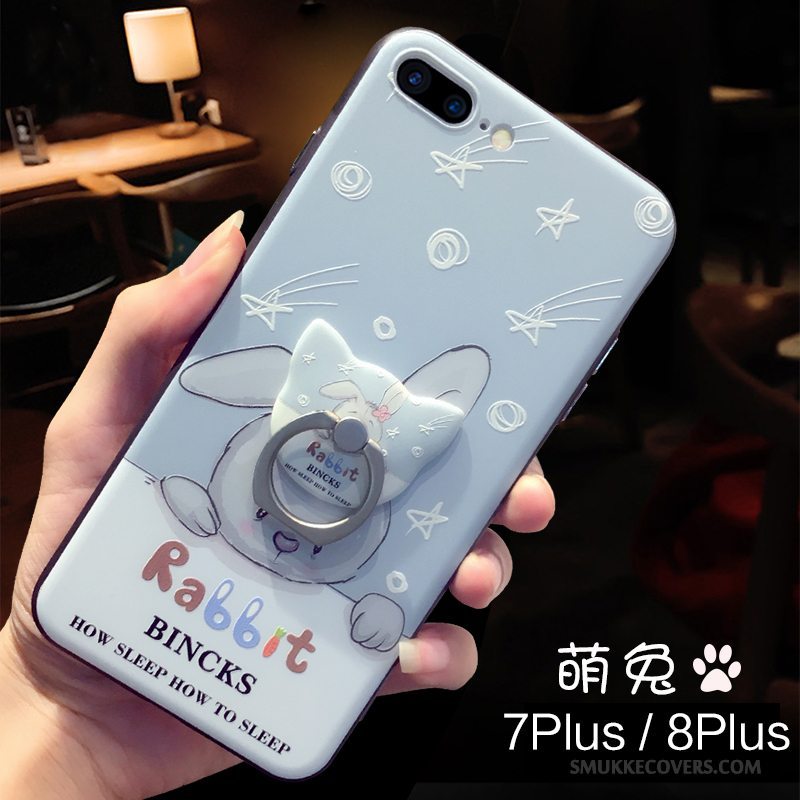 Etui iPhone 8 Plus Silikone Blå Ny, Cover iPhone 8 Plus Cartoon Telefonanti-fald