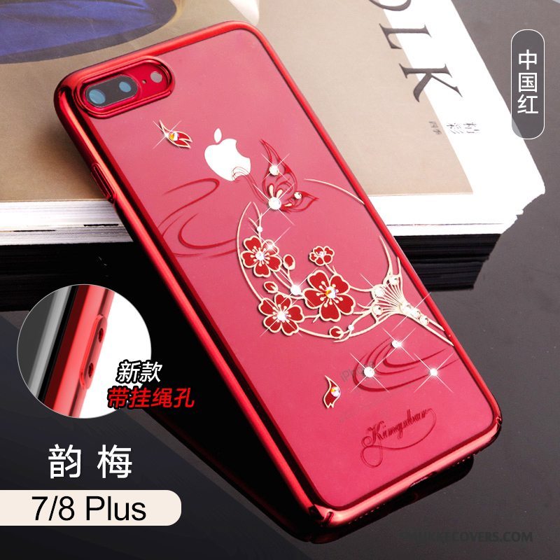 Etui iPhone 8 Plus Tasker Telefonrød, Cover iPhone 8 Plus Luksus Trendy Anti-fald