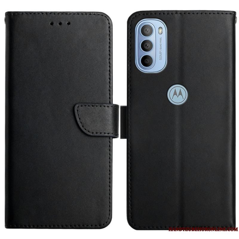 Flip Cover Moto G51 5G Ægte Nappa Læder