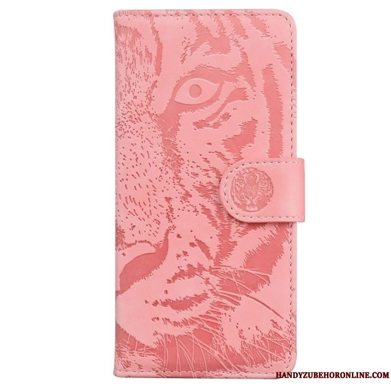 Flip Cover Moto G73 5G Tiger Fodaftryk