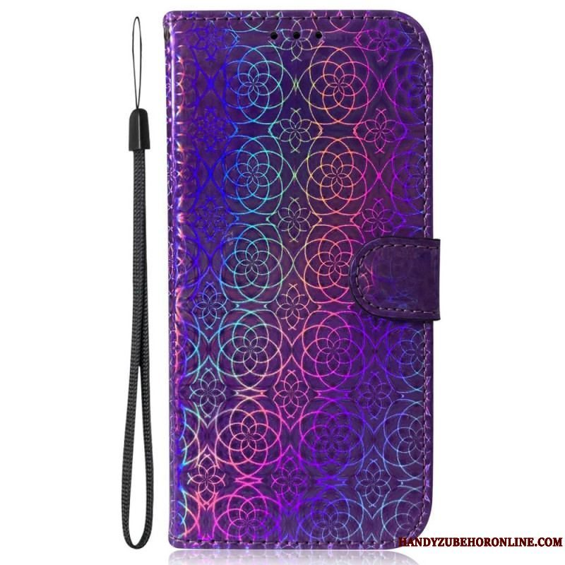 Flip Cover Samsung Galaxy A13 Med Snor Strappy Psykedeliske Blomster