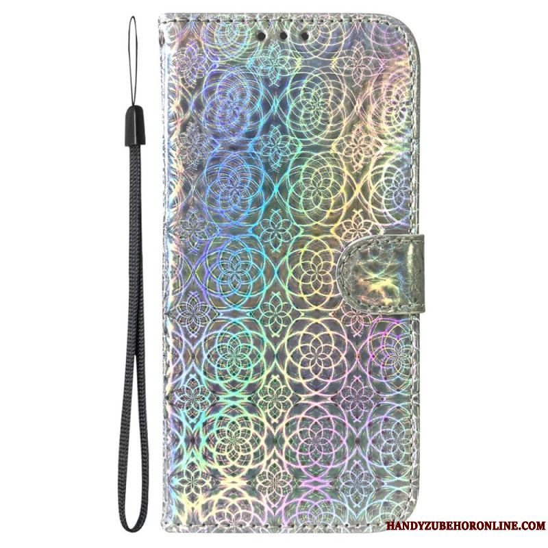 Flip Cover Samsung Galaxy A13 Med Snor Strappy Psykedeliske Blomster