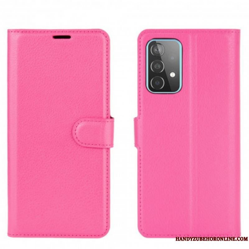 Flip Cover Samsung Galaxy A52 4G / A52 5G / A52s 5G Klassisk Litchi