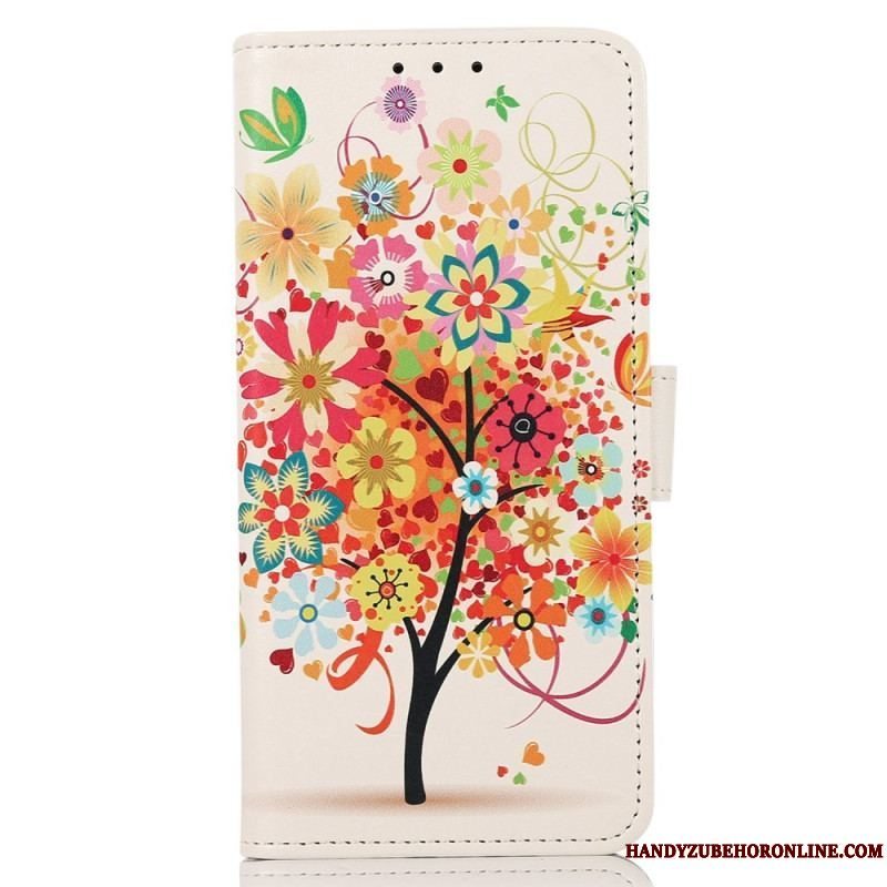 Flip Cover Samsung Galaxy M13 Blomstrende Træ