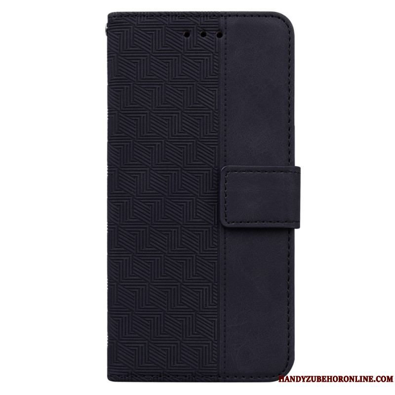 Flip Cover Samsung Galaxy M13 Med Snor Strappy Mønster