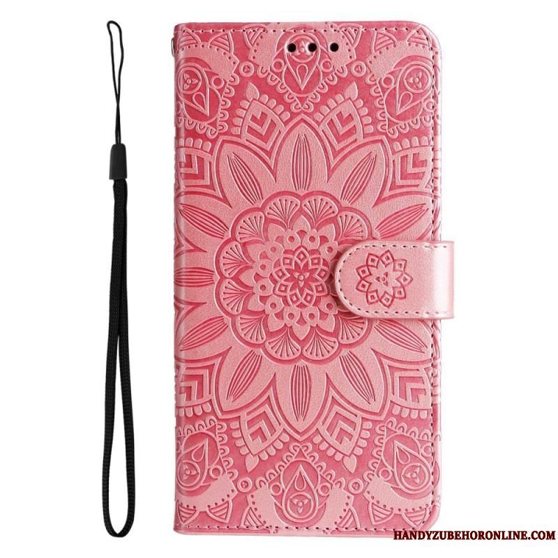 Flip Cover Samsung Galaxy M13 Med Snor Strappy Solsikke