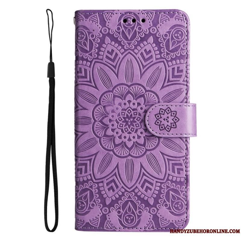 Flip Cover Samsung Galaxy M13 Med Snor Strappy Solsikke