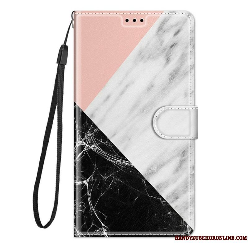 Flip Cover Samsung Galaxy M23 5G Marmor Og Snor