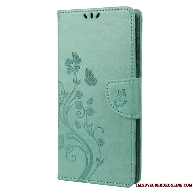 Flip Cover Samsung Galaxy M23 5G Sommerfugle Og Blomster