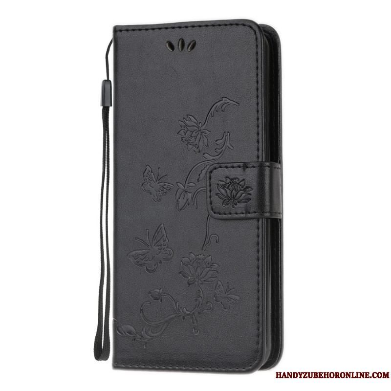 Flip Cover Samsung Galaxy M32 Med Snor Rem Blomster