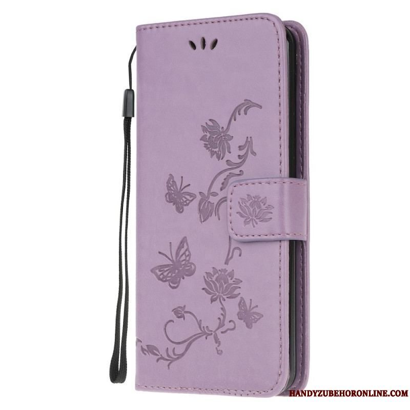 Flip Cover Samsung Galaxy M32 Med Snor Rem Blomster