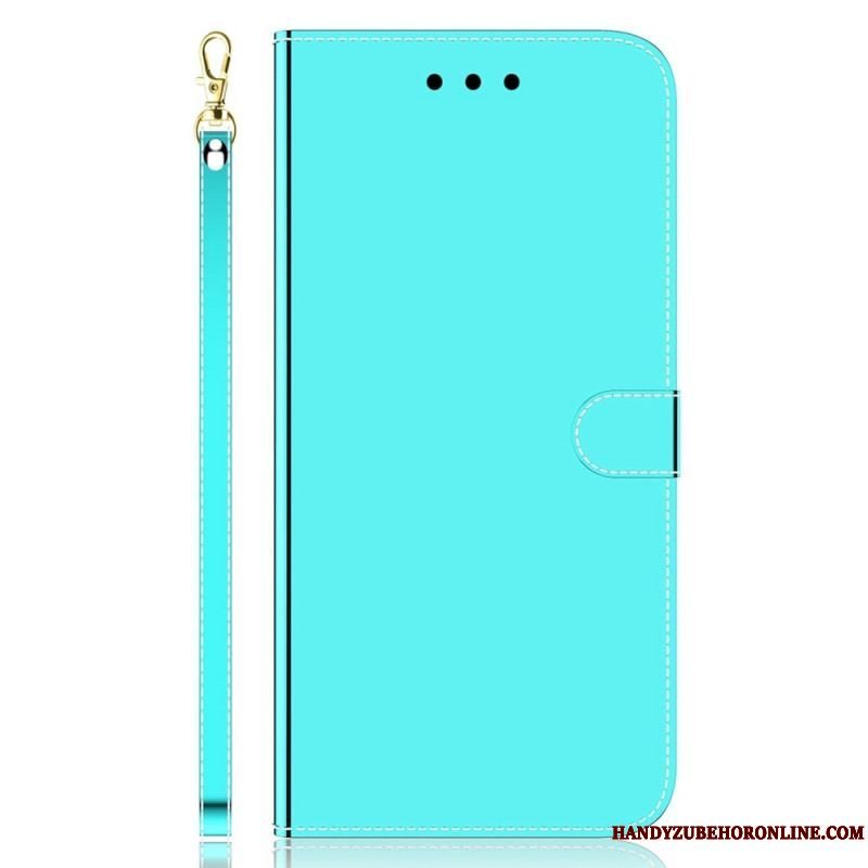 Flip Cover Samsung Galaxy M53 5G Spejl Og Snor