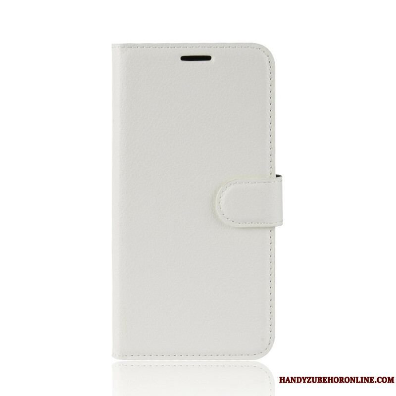 Flip Cover Samsung Galaxy S20 Plus / S20 Plus 5G Klassisk Litchi Imiteret Læder