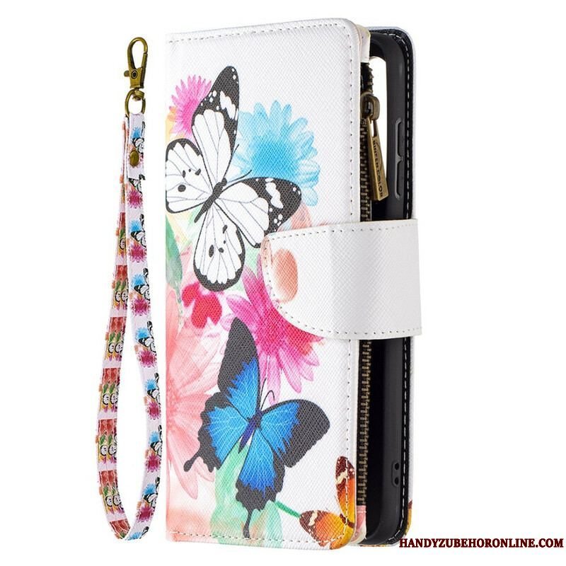 Flip Cover Samsung Galaxy S21 FE Butterflies Butterflies Zip Pouch