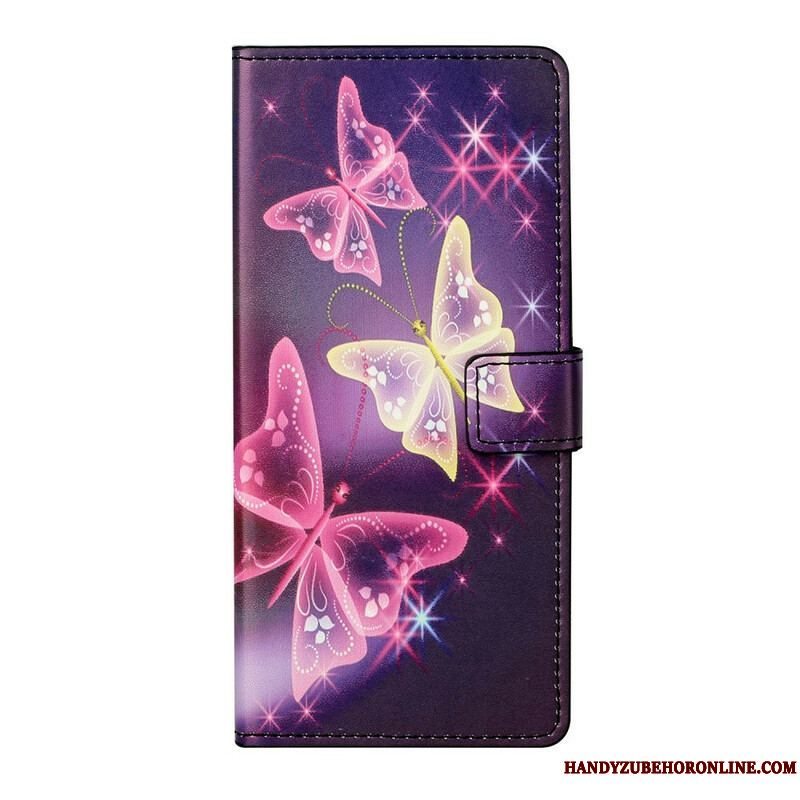 Flip Cover Samsung Galaxy S21 FE Sommerfugle Og Blomster