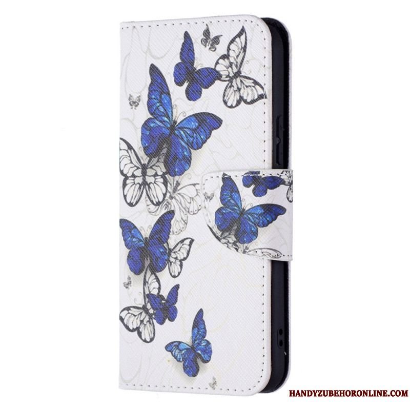 Flip Cover Samsung Galaxy S22 5G Sommerfugle Konger