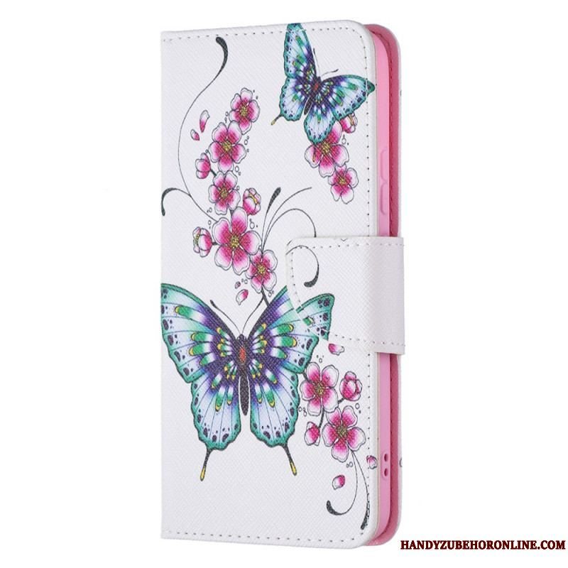 Flip Cover Samsung Galaxy S22 Plus 5G Sommerfugle Konger