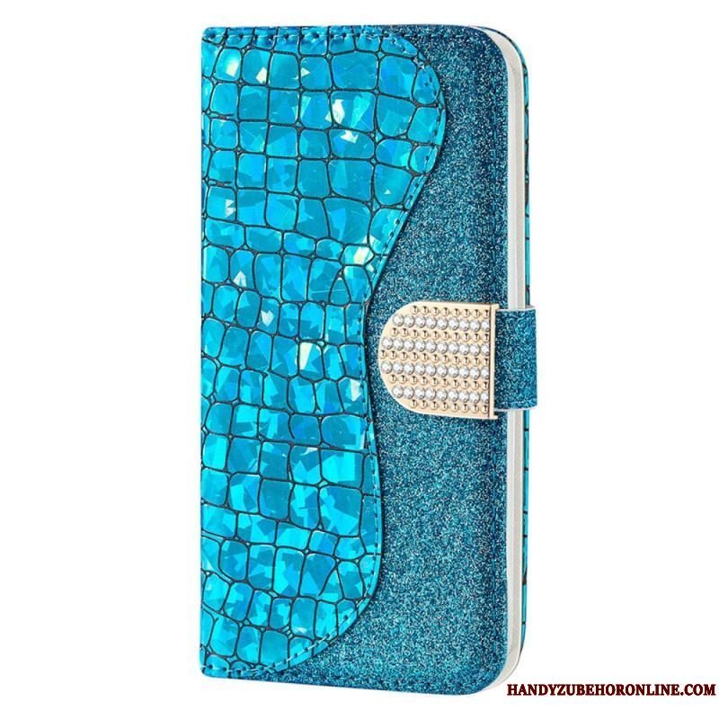 Flip Cover Samsung Galaxy S23 5G Krokodille Diamanter