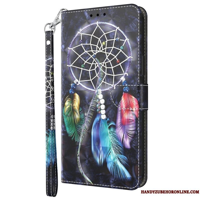 Flip Cover Samsung Galaxy S23 5G Med Snor Strap Dream Catcher