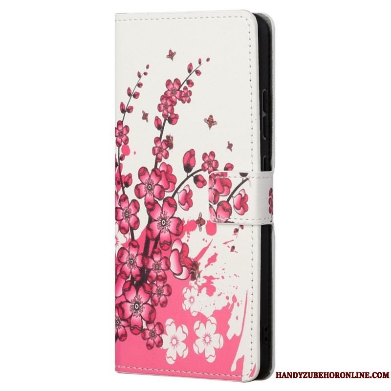 Flip Cover Samsung Galaxy S23 5G Tropiske Blomster