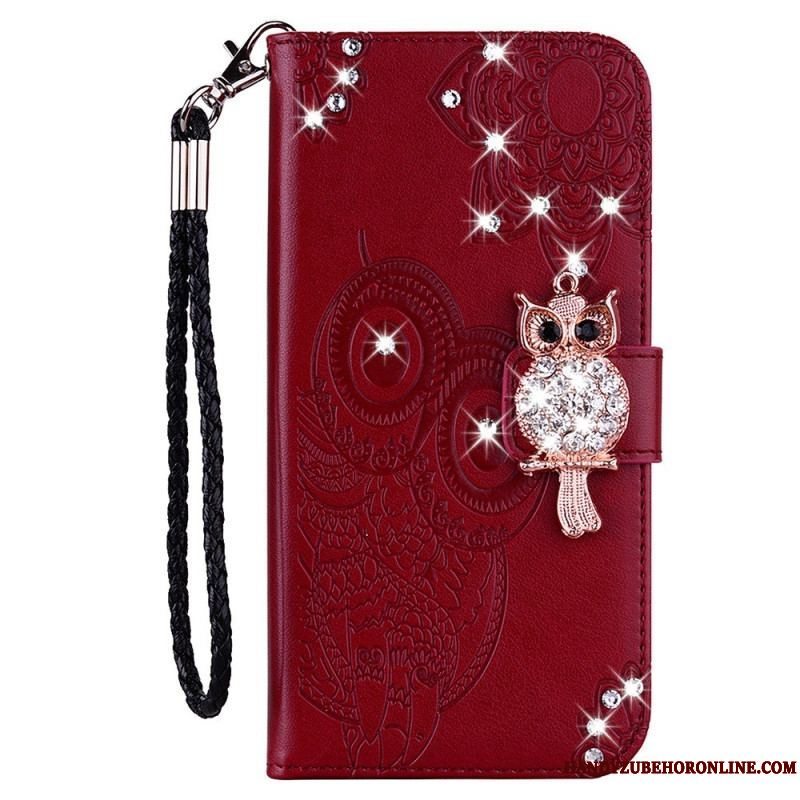 Flip Cover Samsung Galaxy S23 5G Ugle Mandala Og Charm