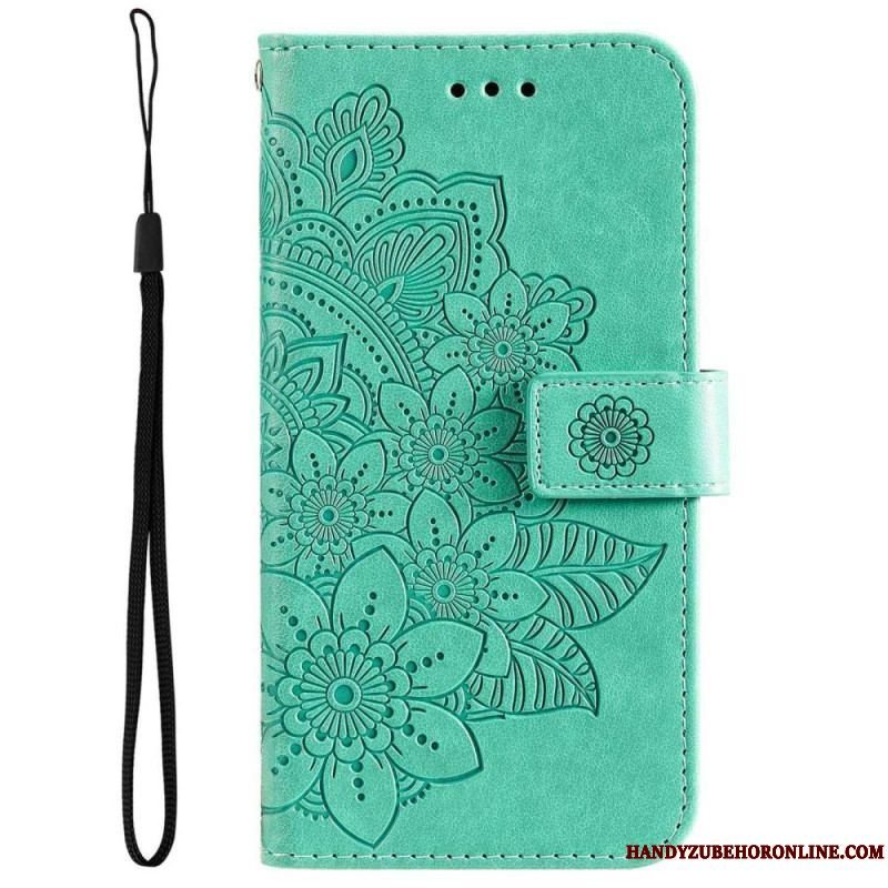 Flip Cover Samsung Galaxy S23 Plus 5G Med Snor Strappy Mandala