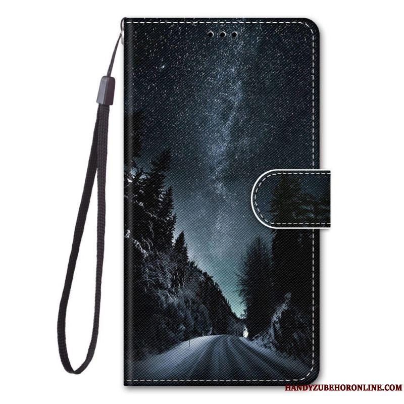 Flip Cover Xiaomi 12 / 12X Med Snor Strappy Sky