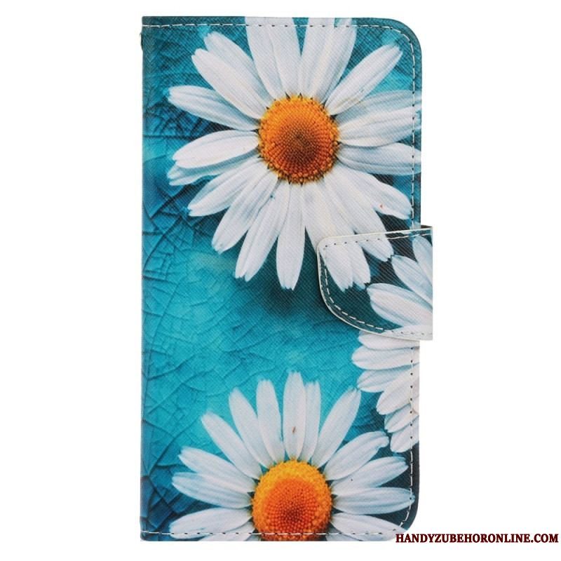 Flip Cover Xiaomi 12T / 12T Pro Med Snor Strappy Daisy